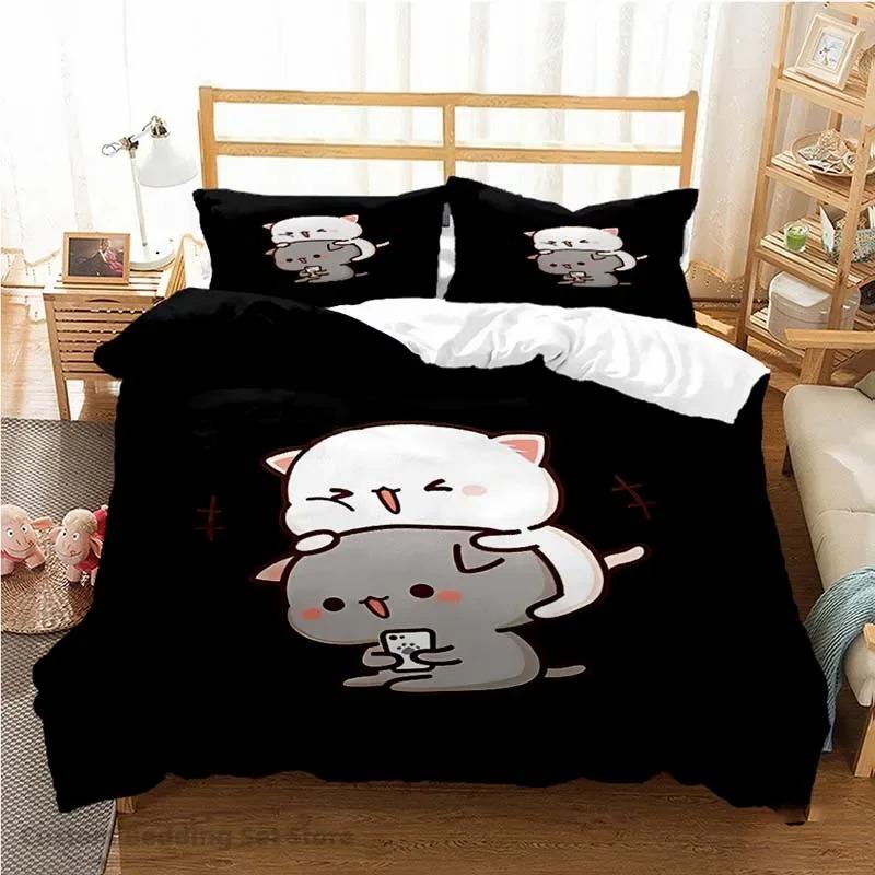 Couple Duvet Cover Cute Bubu Dudu Cartoon Bear Panda Kawaii Bedding Set Assorted Designs Soft Queen King Size Single Double Gift