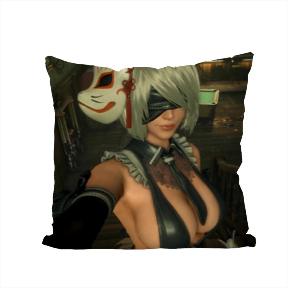 NieR Automata Pillow Case For Car Sofa Decorative Home Doublesided Print Plush Square Throw Pillow Cushion Cover