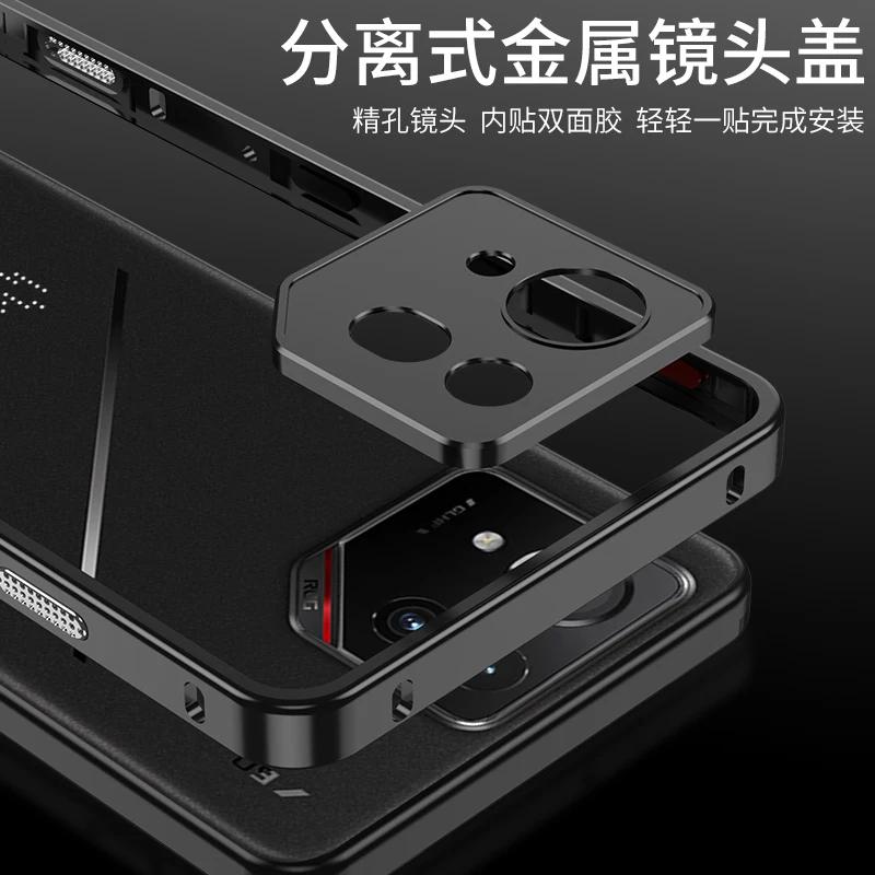 Cover Bumper Ammortizzante con Telaio in Metallo per ASUS ROG Phone 9 Pro Custodia Ultra-Sottile Staccabile con Protezione per Fotocamera in Metallo per ASUS ROG 9 Pro
