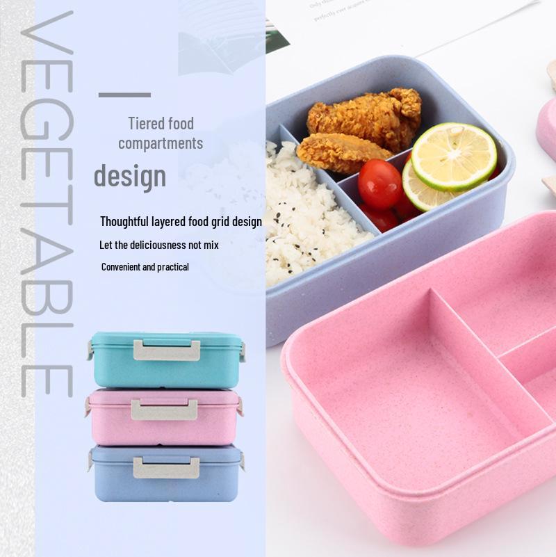 Microwavable Wheat Straw Insulated Bento Lunch Box