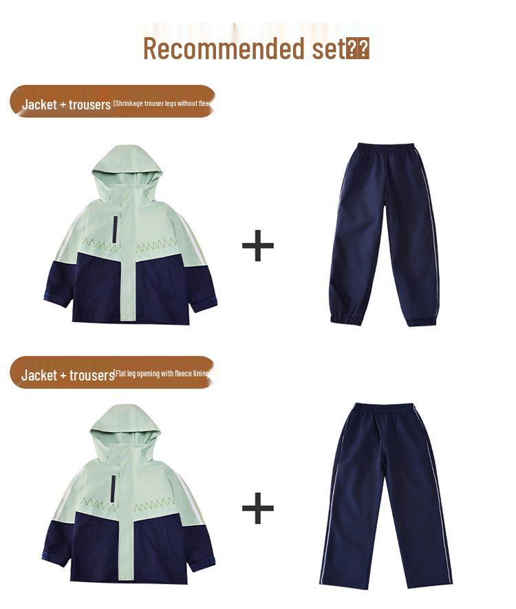 Set Uniforme Sportiva Autunnale per la Prima Elementare: Giacca a vento invernale e completo a tre pezzi per la scuola materna