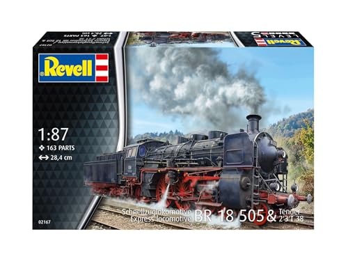 German Revell 1/87 Scale Steam Locomotive BR18505 & 2'3' T38 Plastic Model 02167