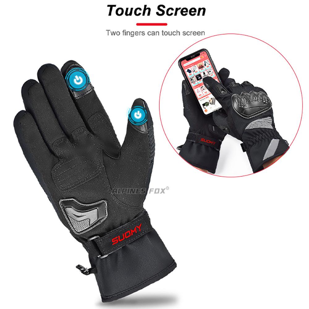 Men's Locomotive Outdoor Skiing Battery Car Cold Gloves Cycling Warm Thickened
