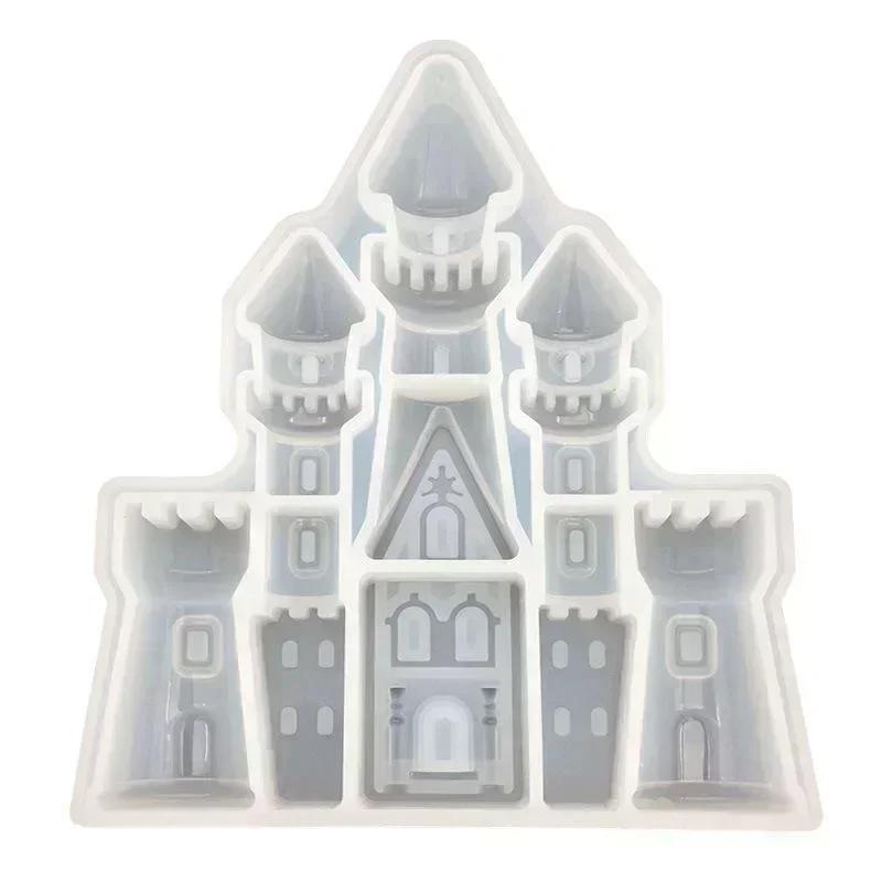 Kreativní ručně vyráběné formičky Evropský hrad Silikonová forma DIY Formičky na čokoládu a bonbóny Kuchyňský nástroj na pečení a zdobení dortů Formička na svíčky a mýdlo