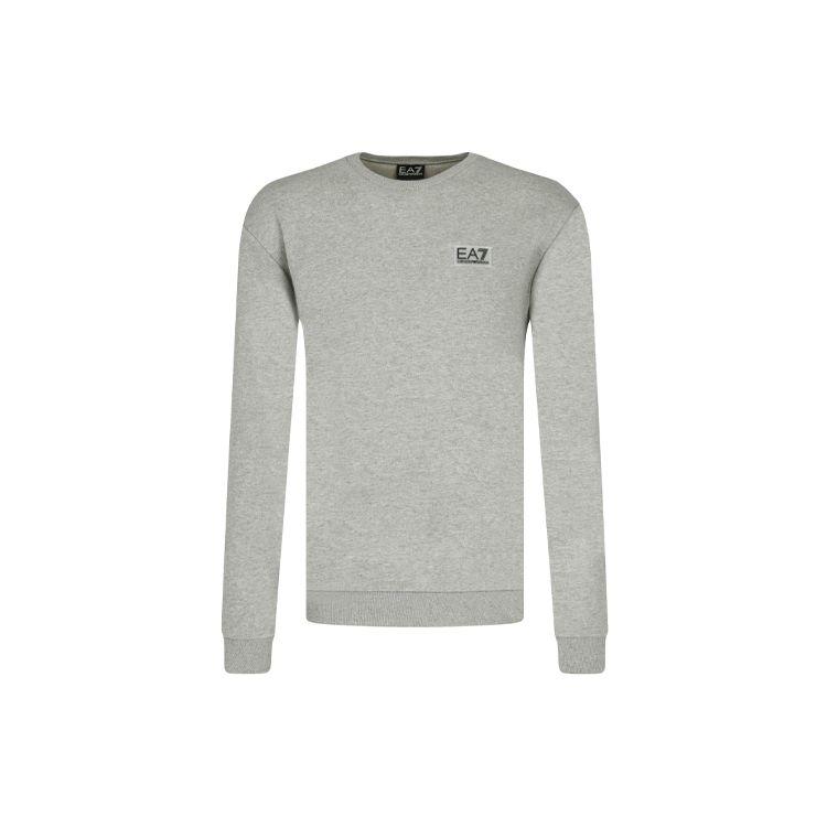 Emporio Armani EA7 Simple Letter Logo Long Sleeve Sweatshirt Men sweatshirt Gray 6HPM92-PJ07Z-0905 XXL