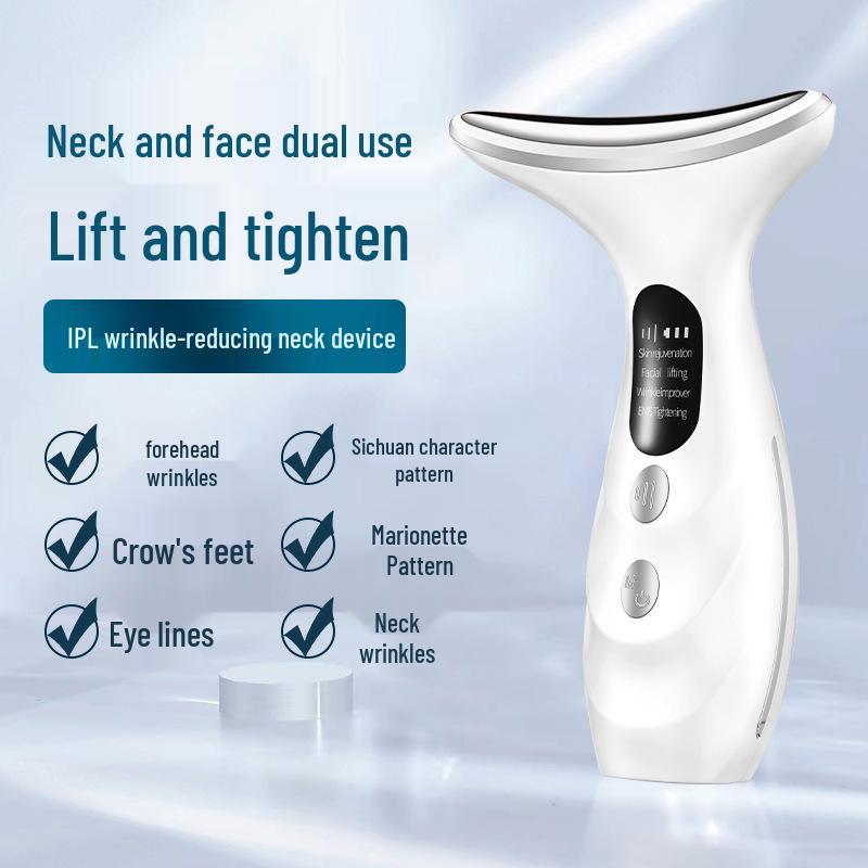 Новое трансграничное бьюти-устройство: Массажер для лица и шеи с лифтинг-эффектом и повышением упругости белый
