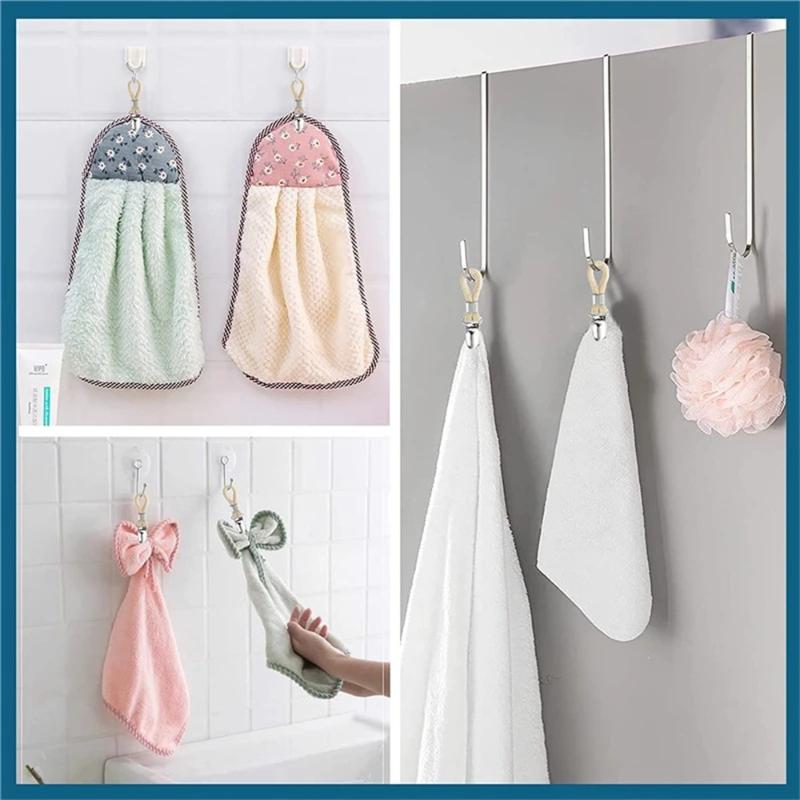 4 STÜCKE Handtuchklemmen Geflochtene Baumwollschlaufe Handtuch Mit Metallklemme Mehrzweckhaken Socken Kleiderbügel Küchenaufbewahrungsclips