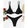 Costum de baie european și american sexy bikini split cu cupă de oțel, culoare solidă