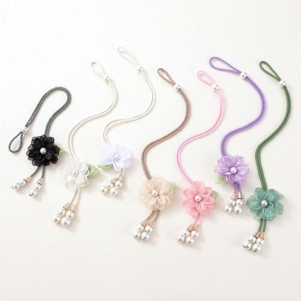 Adjustable Flowers Curtain Straps with Pearl Pendant Curtain Buckle Curtain Binding  Living Room