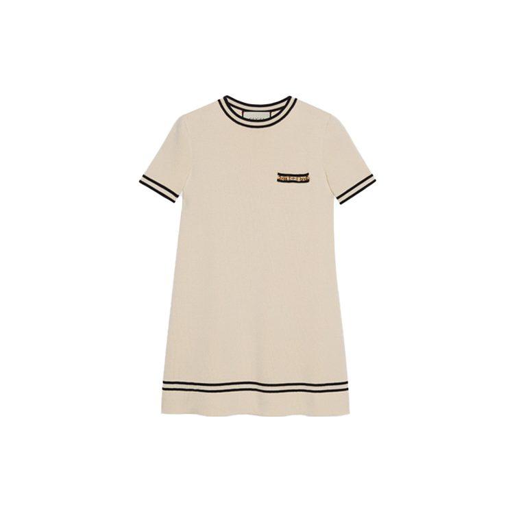 Gucci Short Sleeved Dress Women's White 650387-XKBNZ-9087