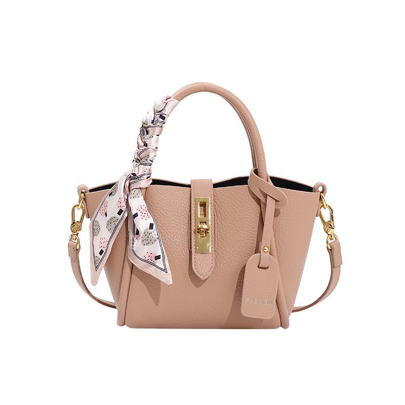 Popular Vegetable Basket Bag, New Women's Bucket Bag, High-end Women's Handbag, Crossbody Free Silk Scarf