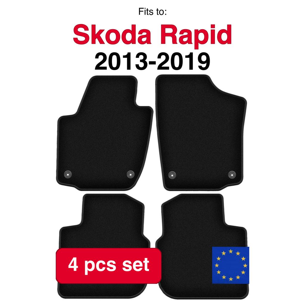 Basic Velour Floor Mats For Skoda Rapid Liftback, Sedan, Spaceback, Kombi (2013-2019)