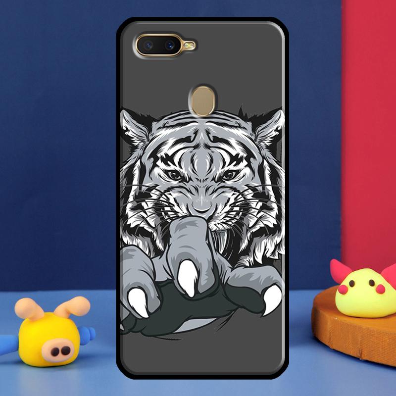 Lion Tiger Face Case For Oppo A16 A76 A96 A58 A78 A98 A5 A9 A91 A15 A17 A77 A52 A72 A74 A94 A54S A57S Cover