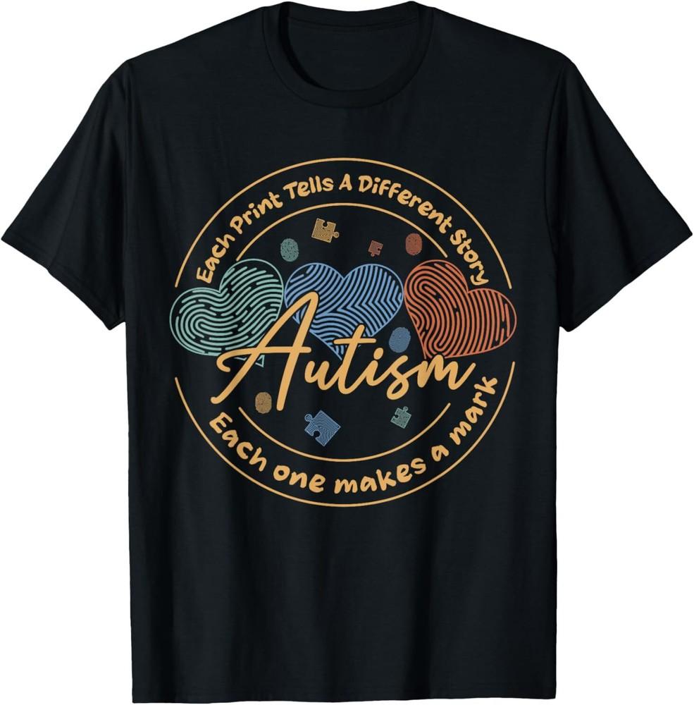 Fingerprint Autism Each Print Tells A Different Story T-Shirt Unisex T-Shirt XXXL