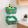 Puch-free Wall-mounted Hanging Vertical Storage Basket with Hooks Anti-slip Bathroom Kitchen Office Sundries Organizer
