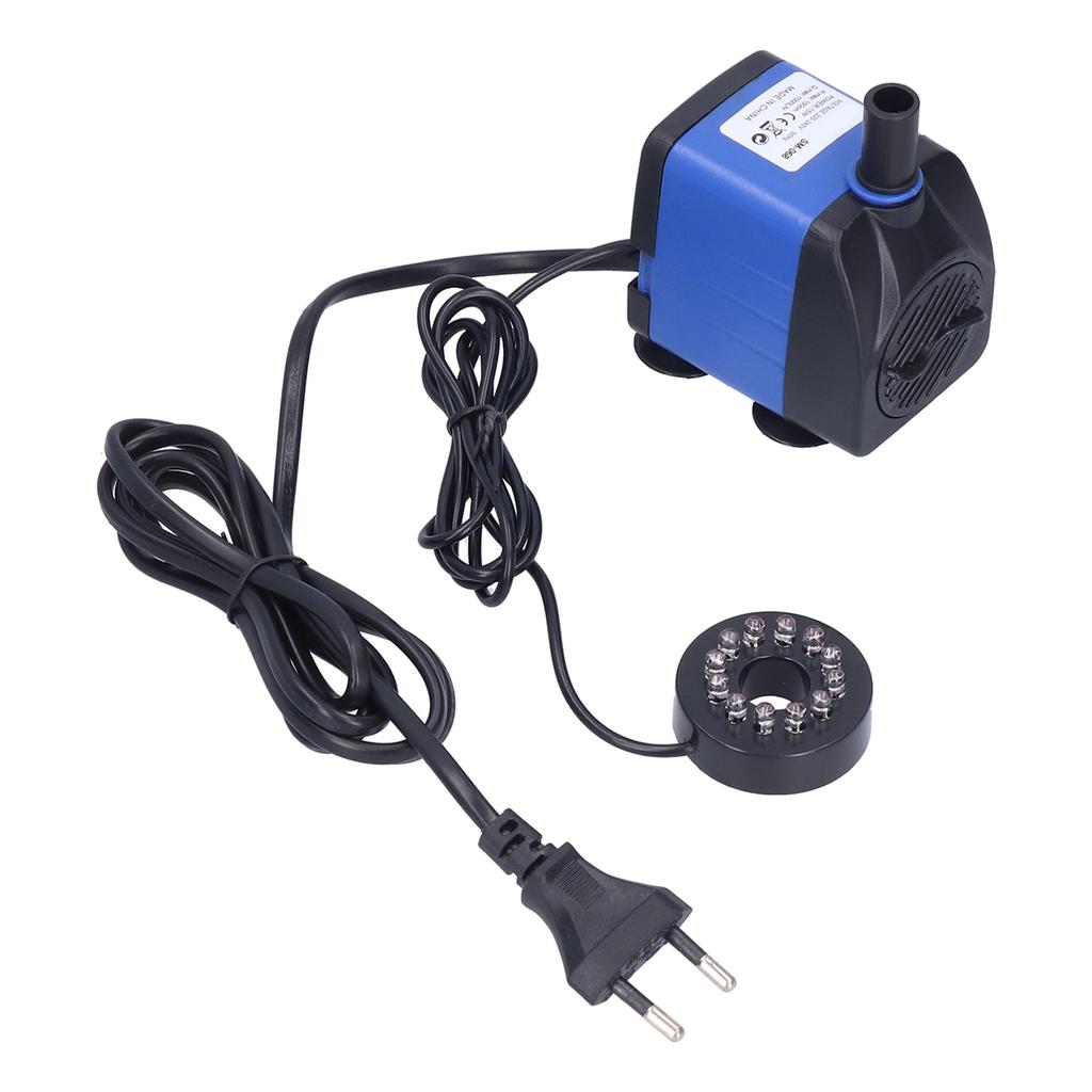 3-i-1 nedsenkbar fontenepumpe, vannpumpe til fisketank med 7 stk.Farget LED-lys