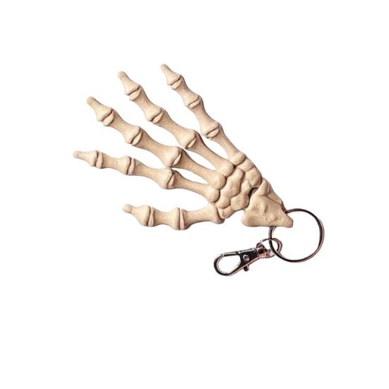 Skeleton Hand Keychain, Articulated Skeleton Hand Fidget Keychain, Flexible Gothic Skeleton Hands Pendants, Halloween Spooky Gothic Keychain for I