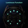 Megir Rose Black Luxury Chronograph Men Watches with Leather Strap