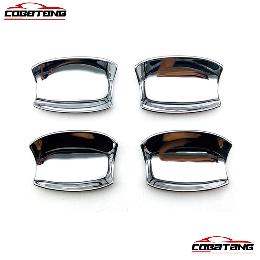 COBATANG Door Handle Door Bowl Garnish Carbon Fiber Exterior Chrome Plated for Mitsubishi Outlander PHEV GN0W Covers, Protectors, Parts,
