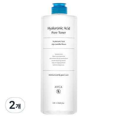 Avca Low-molecular-weight Hyaluronic Acid Large-capacity Pore Toner, 1L, 2 Ea.