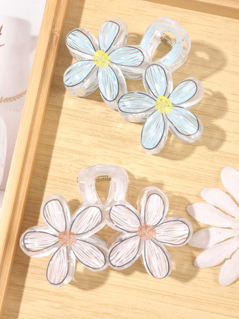 Fashion Flower Hair Claw Clip for Women New Hawaiian Hair Clamp Vacation Beach Style Hairpin Hair Accessories forThin/Thick Hair