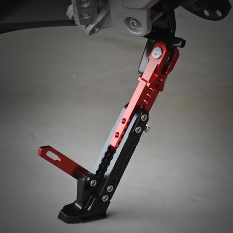 Motorcycle Extendable Stand Holder E-Bike Scooter Replacement Kickstand Adjustable Foot Side with Spring and Screws