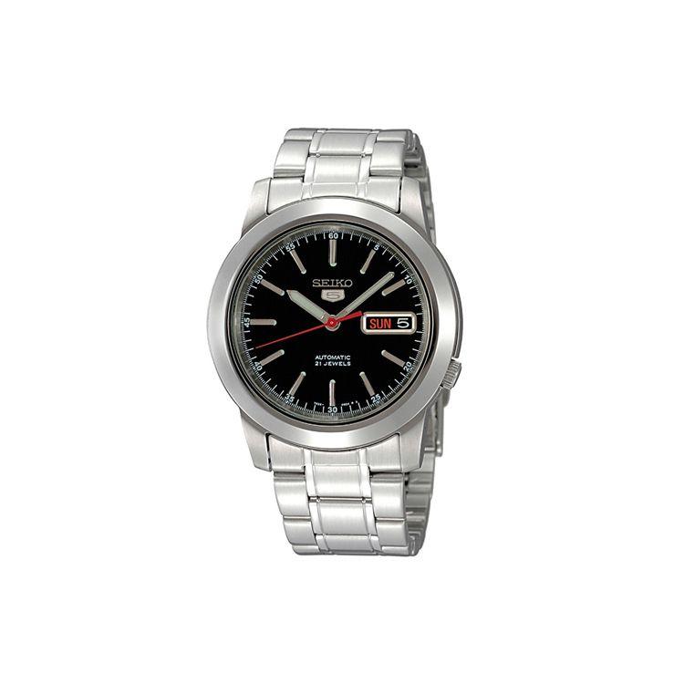 

Seiko 5 Series Scratch Resistant Mineral Crystal Automatic Mechanical Movement Stainless Steel Bracelet Watch Men watches Black SNKE53J1 Black Dial