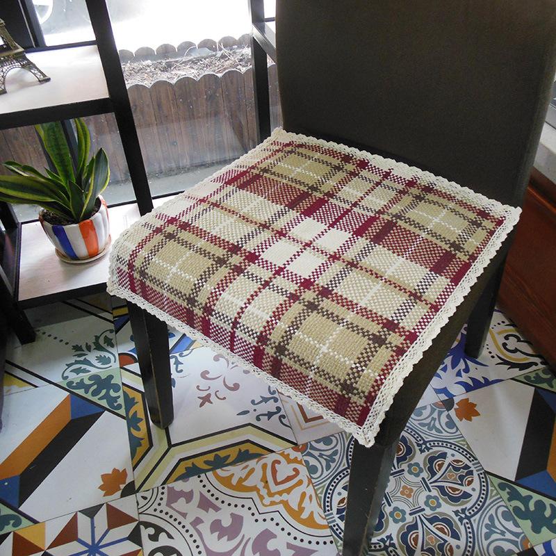 Dining Table and Chair Cover Cushion Cotton and Linen Lace Cushion Summer Seat Single Pp Car Cushion