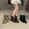 Inner heightening retro suede martin boots women's boots 2025 autumn and winter babes pant boots Internet celebrity fashion booties
