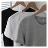 Women Cotton Round Neck Short Sleeve T-Shirt Summer Basic Fitted Tee Casual Inner Layering Top 2025
