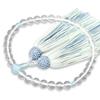 Women's Kyoto Buddhist Prayer Beads with Crystal Beads, Aqua Agate, Silk Tassel, and Colorful Tassel. Suitable for All Sects. Perfect for Informal