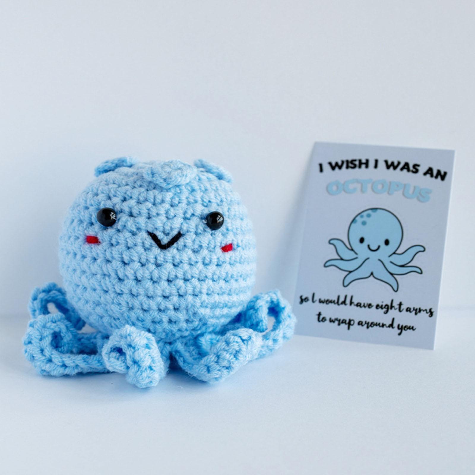 

Crochet Octopus Doll Crochet Animals Ornament Cartoon Hand Woven Octopus Ornament Cute Room Desk Decoration Emotional Support One Size