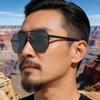 KAJILA 2026 Men's Polarized Retro Square Sunglasses with Double Bridge