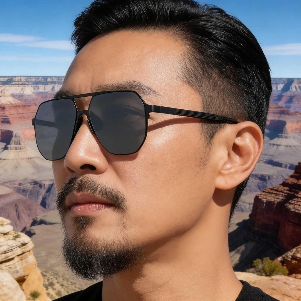 KAJILA 2026 Men's Polarized Retro Square Sunglasses with Double Bridge