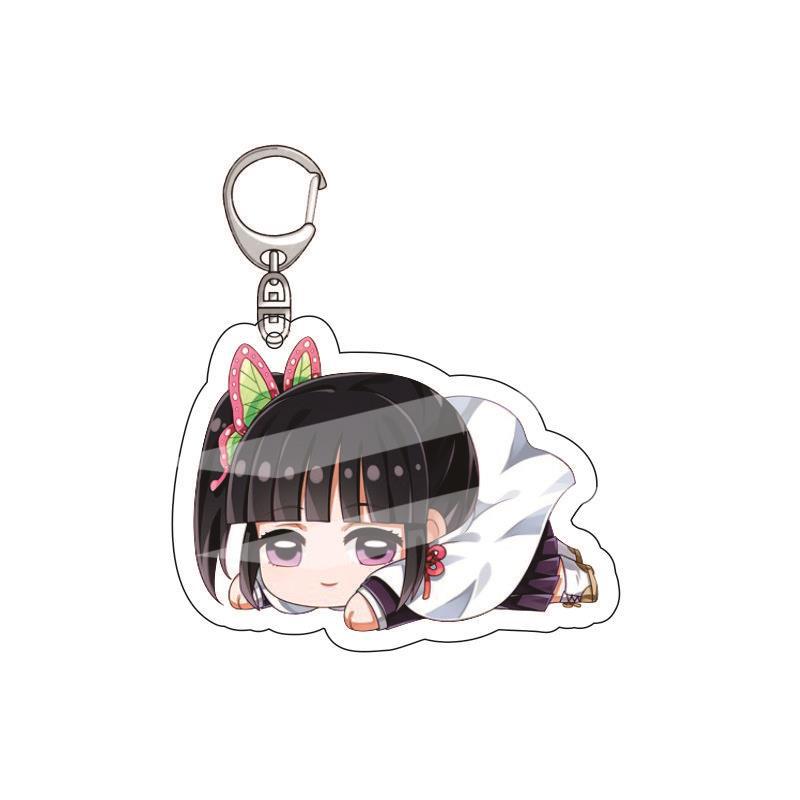 Anime Acrylic Keychain Pendant Demon Slayer Kimetsu No Yaiba Accessories Creative Ornament Hanging Charm Gift For Fans Cosplay Carry Mini Lightweight