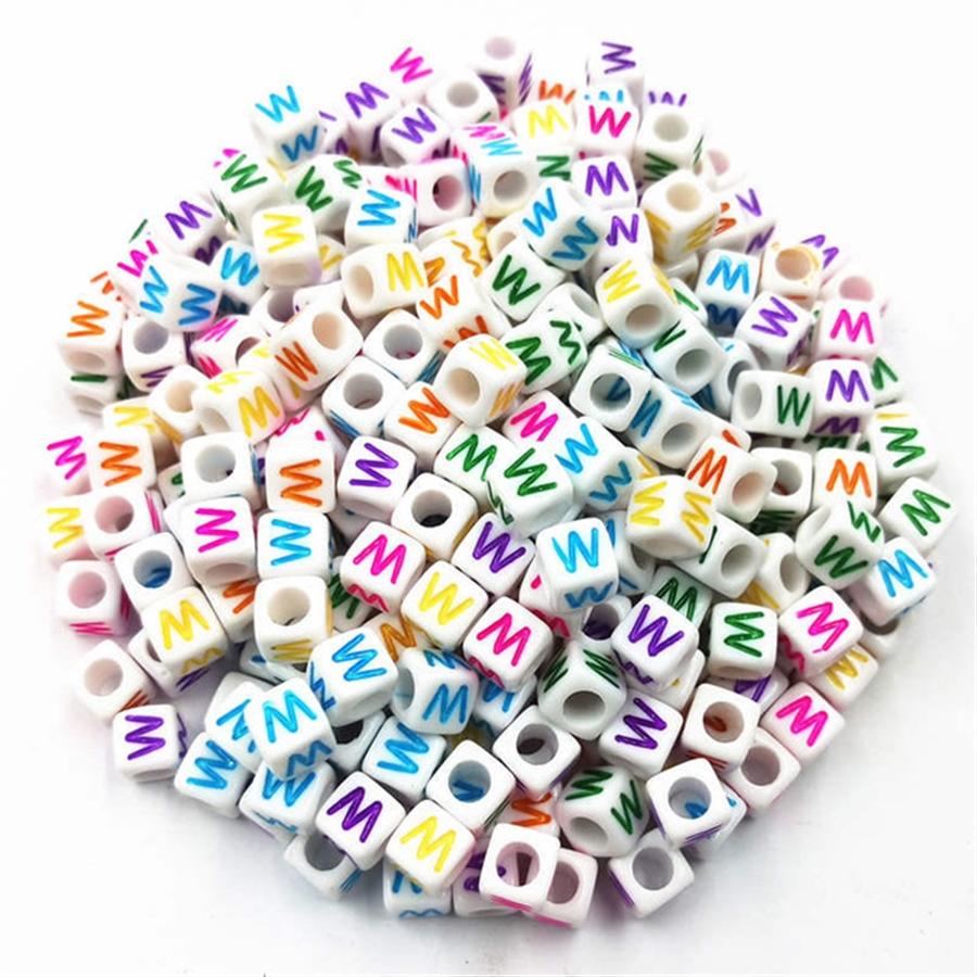 Acrylic Beads 100 Pcs/lot Letter Bead Jewelry Finding For DIY Necklace Bracelet Fashion Wholesale New 6mm High-quality