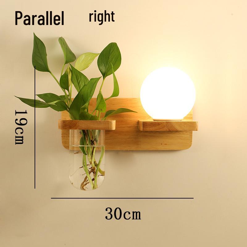 Japanese Solid Wood Nordic Wall Lamp for Bedroom, Living Room, Study, and Balcony