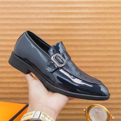 Slipper Herren Lackleder Modische Schnalle Lederschuhe Ein Fuß Business Klassische Formelle Schuhe Herrenschuhe Größen 38-46