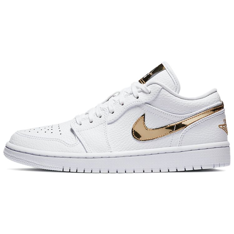 

Air Jordan 1 Retro Low Белые женские кроссовки металлик золотого цвета CZ4776-100