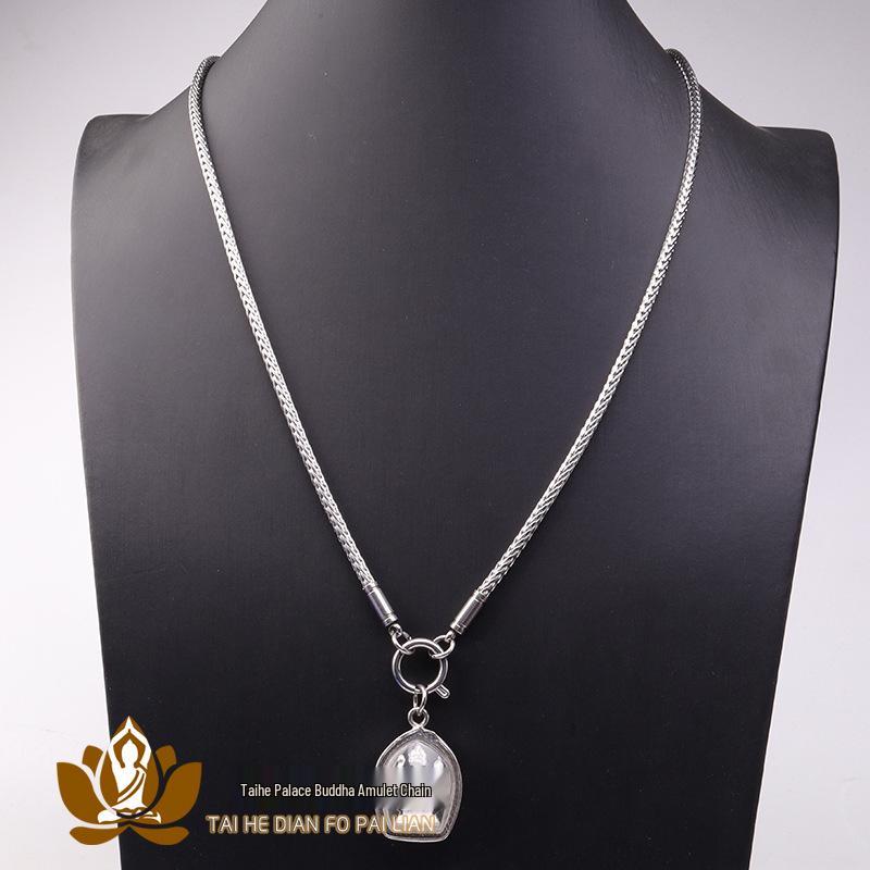 Titanium Steel Dragon Bone Amulet with Quick Release Eagle Beak Clasp for Hanging Takruts.