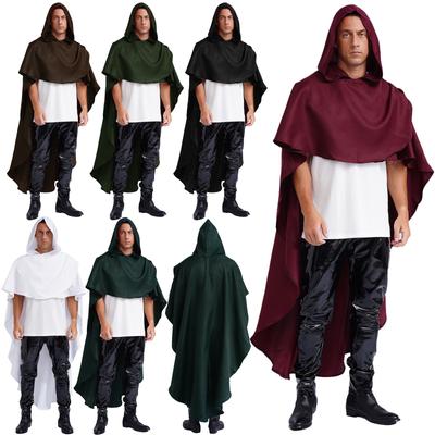 Unisex rytíř Pirát Kapuce Vikingský plášť Renesance Středověký Halloween Cospay Kostým Čaroděj v gotickém stylu Ruched Pullover