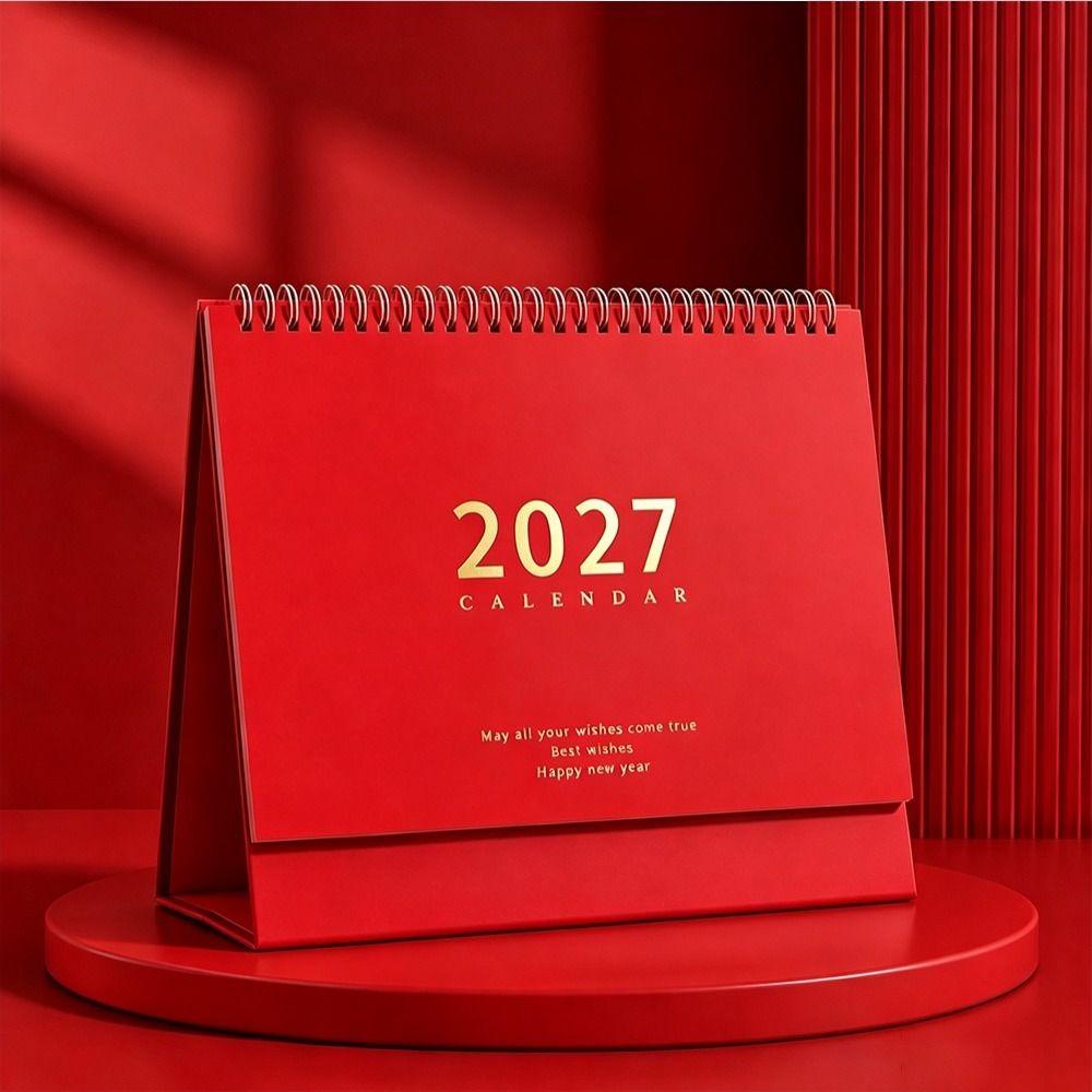 Tragbarer 2027 Desktop Schreibtischkalender Faltbarer Akademischer Planer Bürobedarf