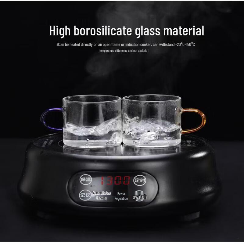 Biaoxing Heat-Resistant Glass Teacup Set (6-Pack)