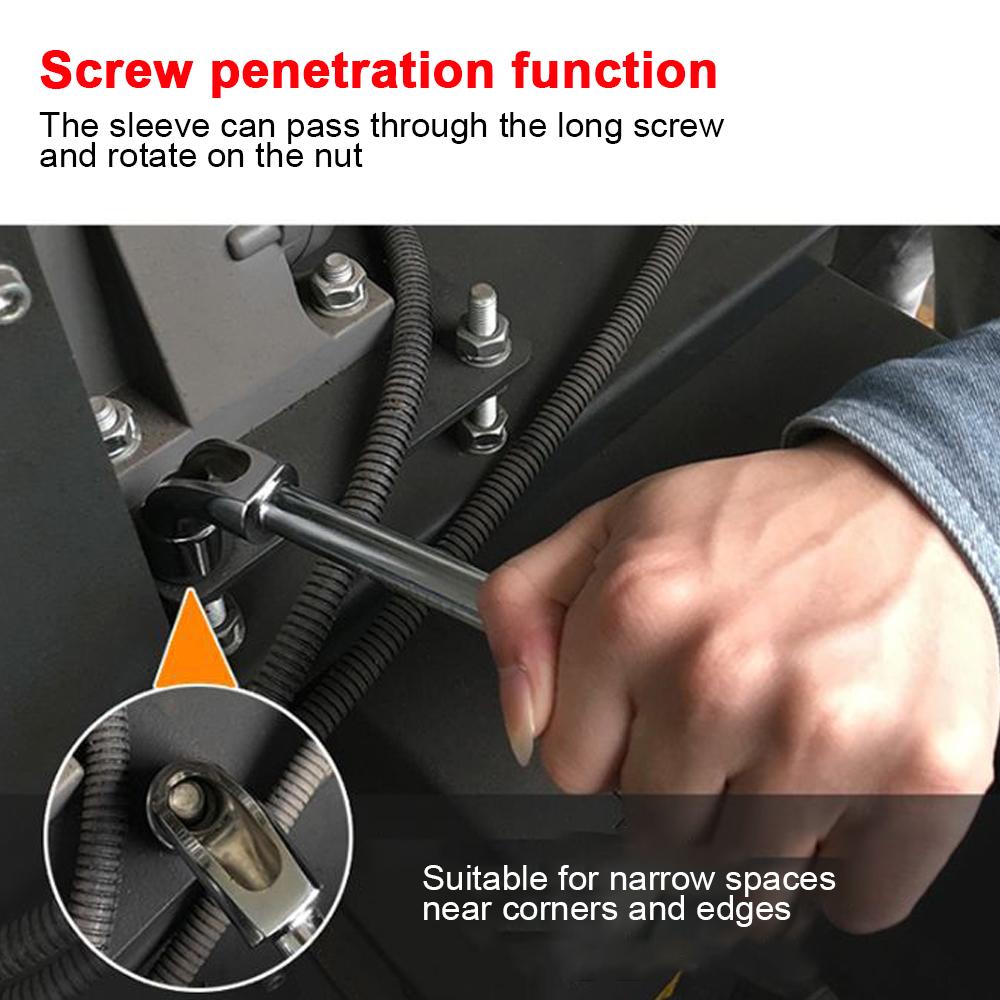 6Pcs L-Type Socket Wrench Double Head Pipe Socket Wrench Car Repair Pipe Socket for Mechanical Maintenance 7-Shaped Hex Spanner