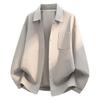 Men's Spring/Autumn Quilted Cotton Jacket - Business Casual, Single Layer, Convertible Style