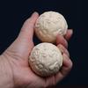 Ivory Dragon & Phoenix Fruit Massage Hand Balls - Wooden Walnut Health Gift for Elders