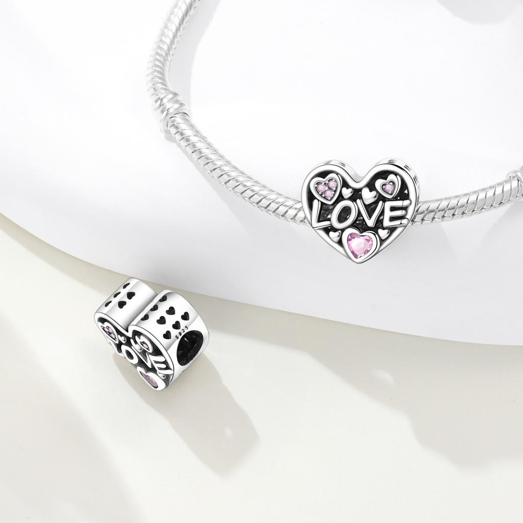 Copper Heart Mother And Daughter Hugging Each Othercharms Beads Pendant For Original Bracelet Woman Girl Jewelry