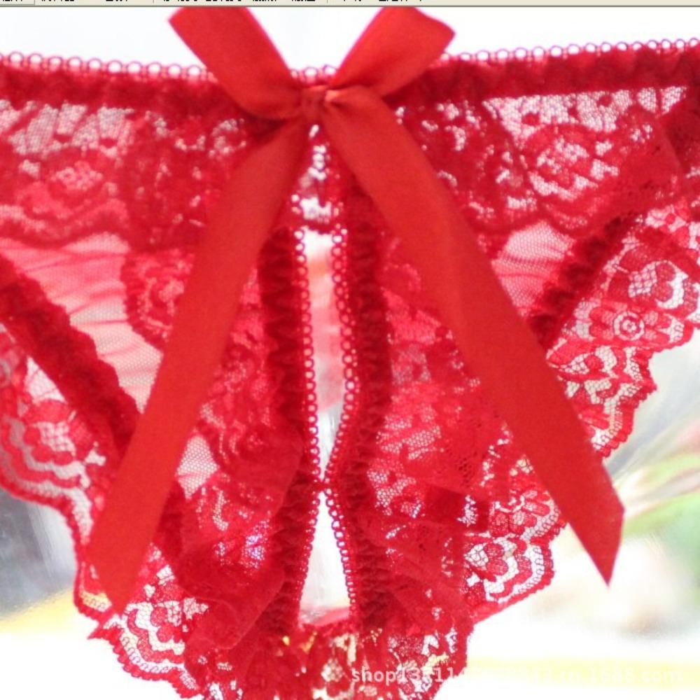 Lace Women's Sexy Panties Open Crotch T Pants Real Shot, Seductive Transparent Sexy Women's Underwear 2007