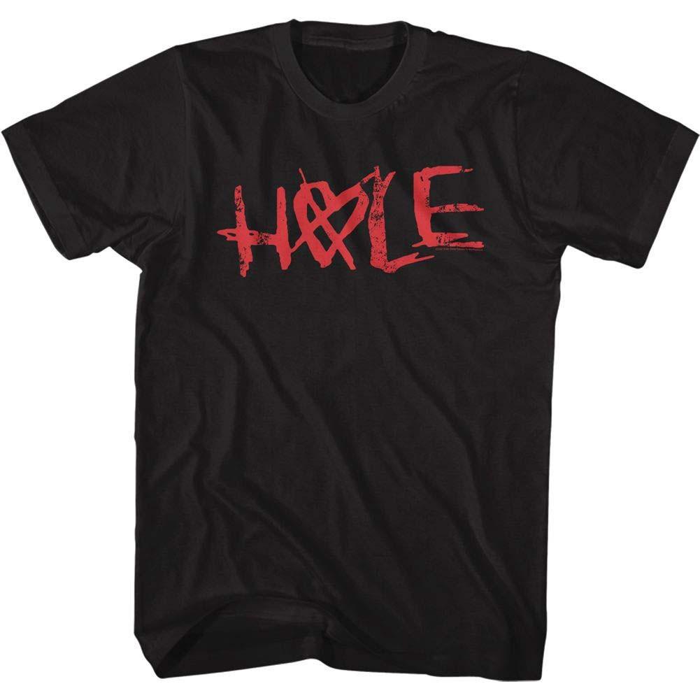 Men s Hole Crossed Heart Logo T-shirt Medium Black S