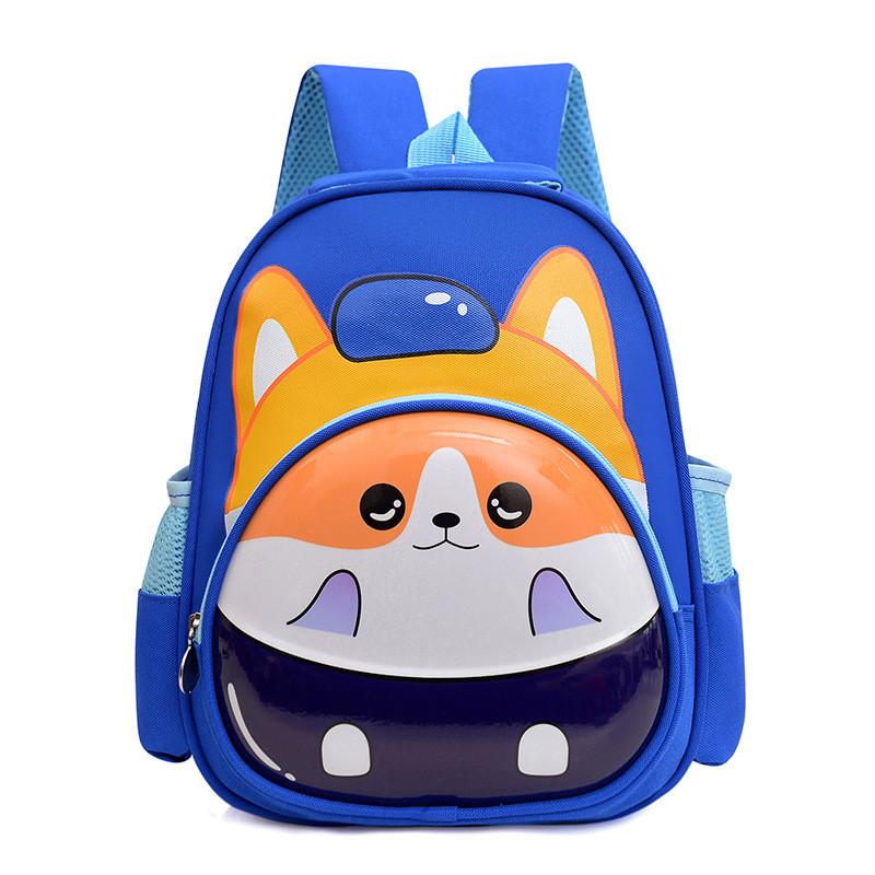 Cartoon Childrens Backpack With Unicorn Shark And Dog Print For Daily Schooling